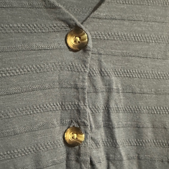 Sonoma Navy Button-Front Tiered Midi Dress - Picture 3 of 11